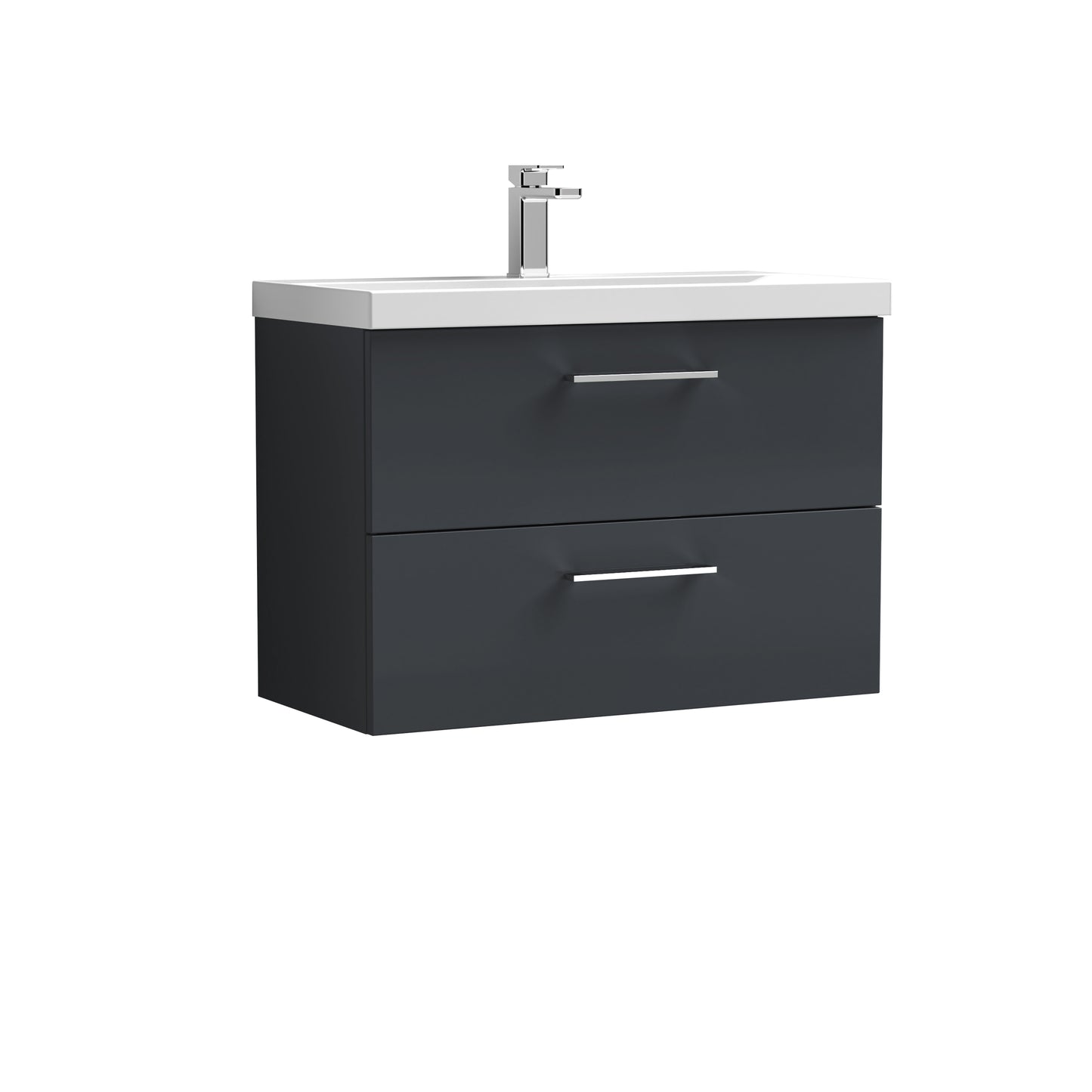 Arno 800mm Wall Hung 2-Drawer Vanity Unit with Mid-Edge Basin by Nuie