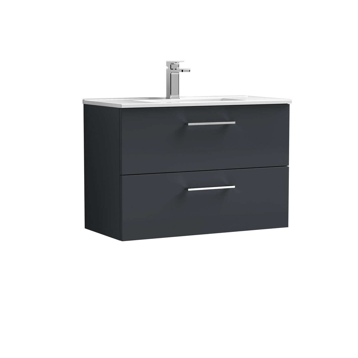 Arno 800mm Wall Hung 2-Drawer Vanity Unit with Minimalist Basin by Nuie