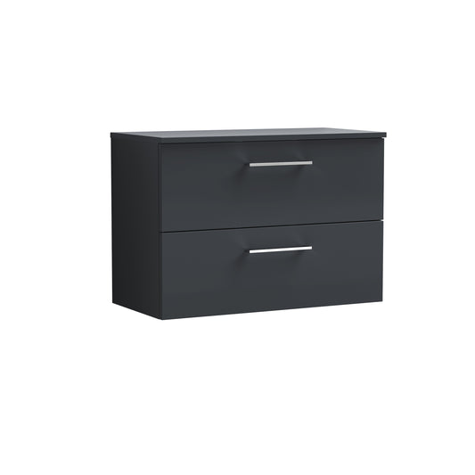 Nuie Arno 800mm Wall Hung 2 Drawer Vanity Unit With Worktop