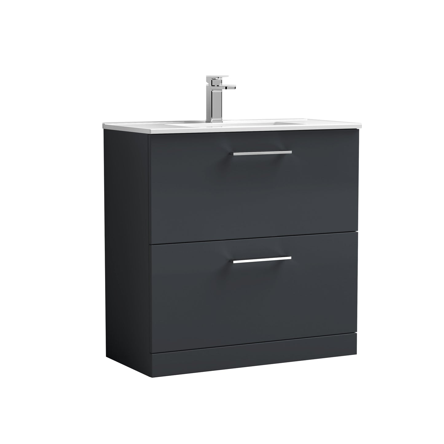 Arno 800mm 2-Drawer Floor Standing Vanity Unit with Minimalist Basin by Nuie