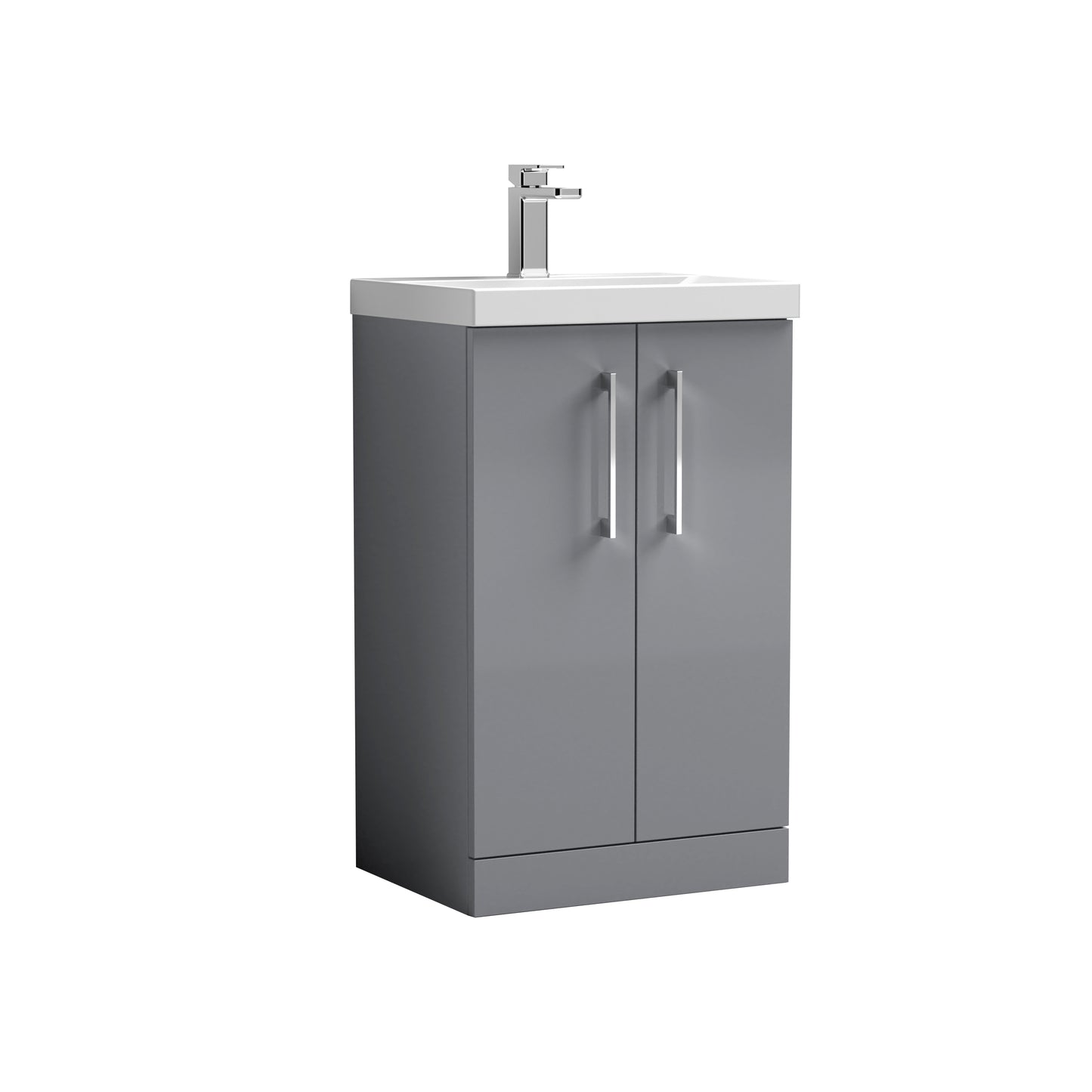 Arno 500mm Floor Standing 2-Door Vanity Unit with Mid-Edge Basin by Nuie