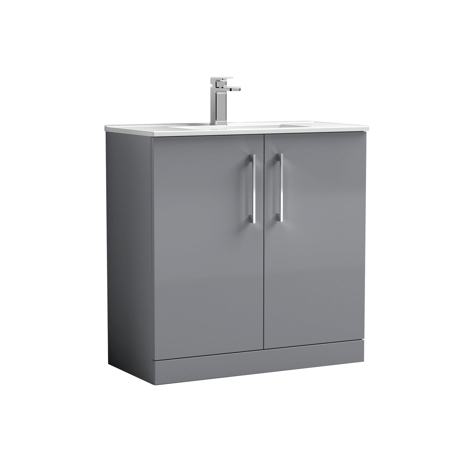 Arno 800mm Floor Standing 2-Door Vanity Unit with Minimalist Basin by Nuie