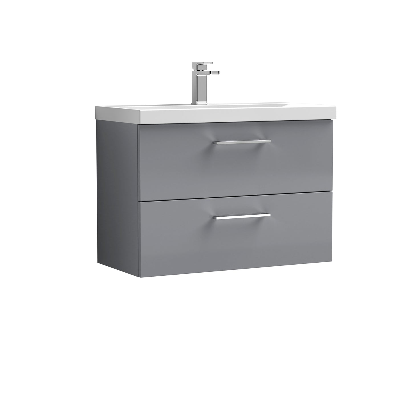 Arno 800mm Wall Hung 2-Drawer Vanity Unit with Mid-Edge Basin by Nuie