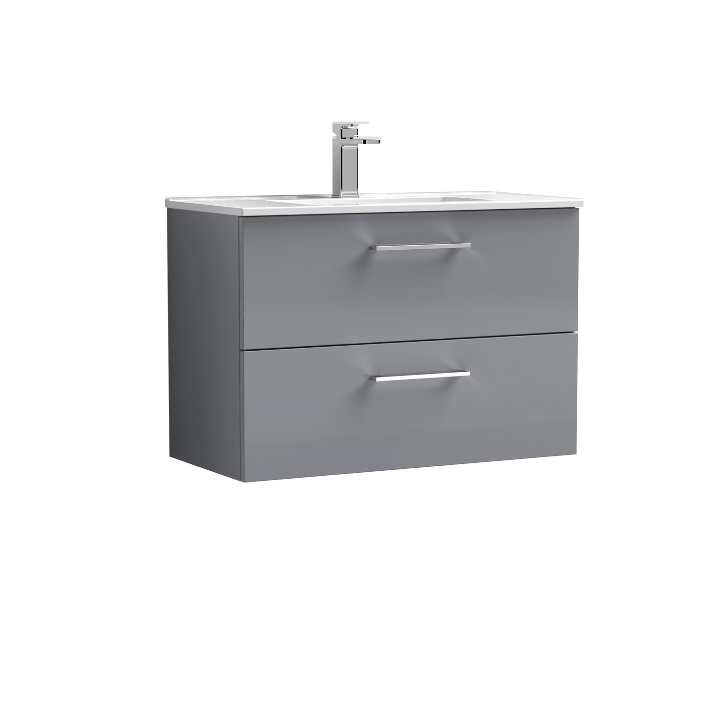 Arno 800mm Wall Hung 2-Drawer Vanity Unit with Minimalist Basin by Nuie
