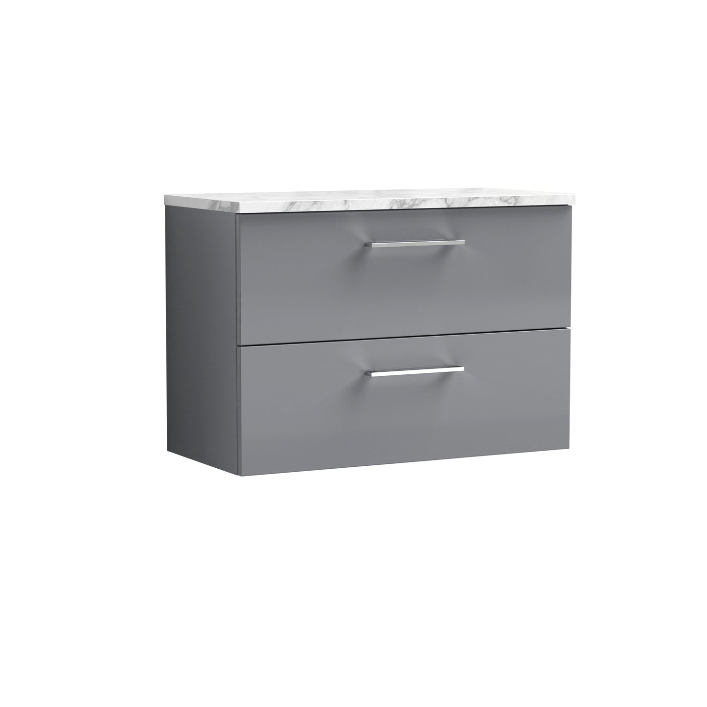 Nuie 800mm Wall Hung 2-Drawer Vanity Unit With Laminate Worktop