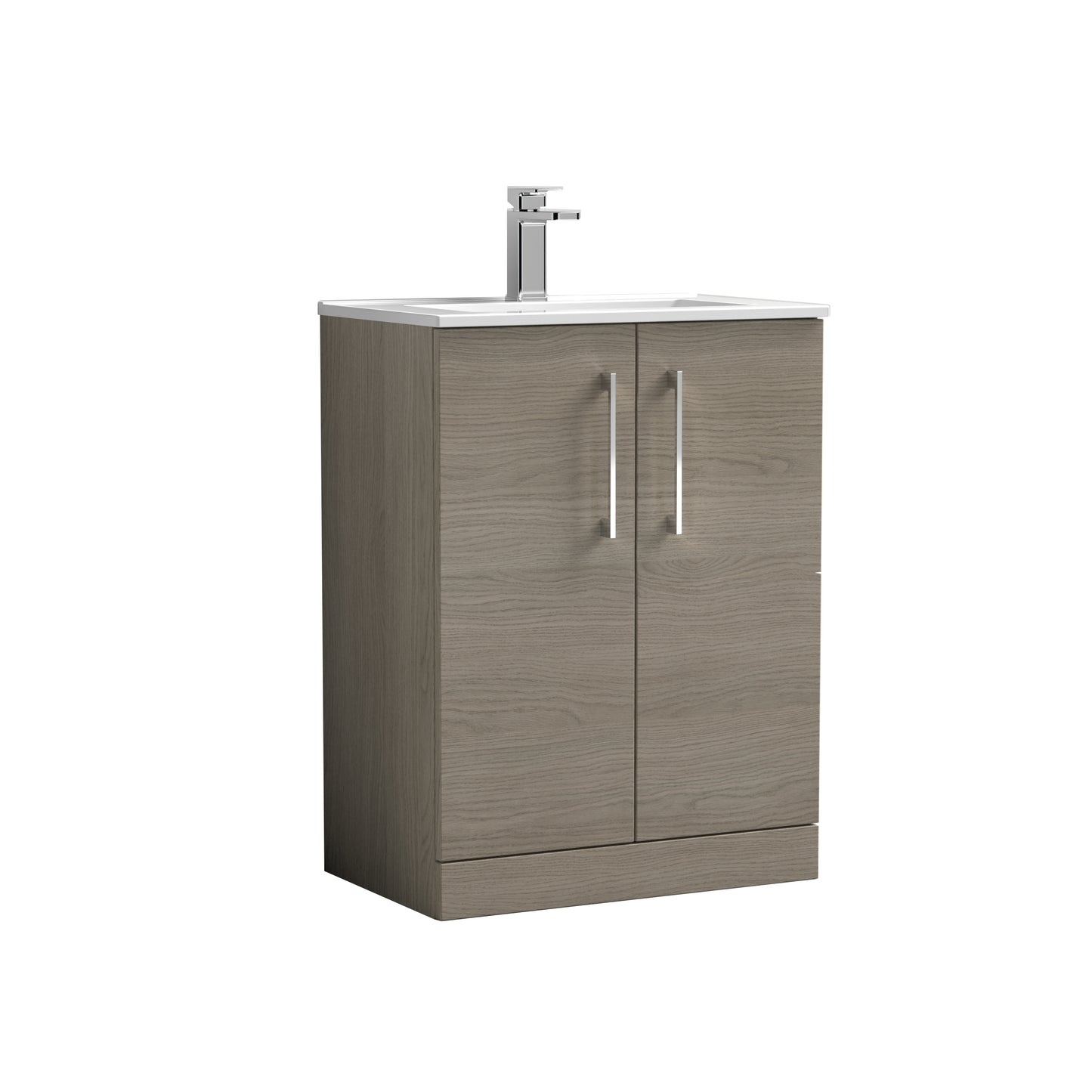 Arno 600mm Floor Standing 2-Door Vanity Unit with Minimalist Basin by Nuie