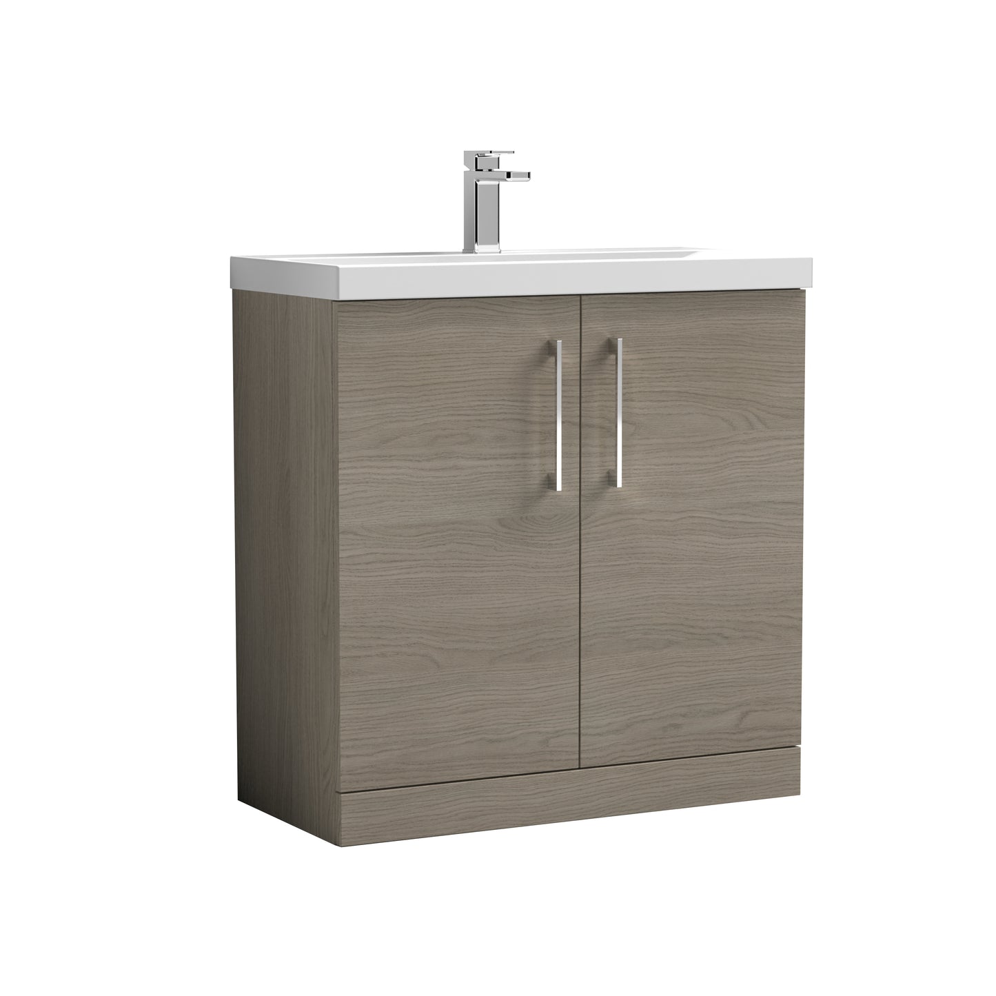 Arno 800mm Floor Standing 2-Door Vanity Unit with Mid-Edge Basin by Nuie