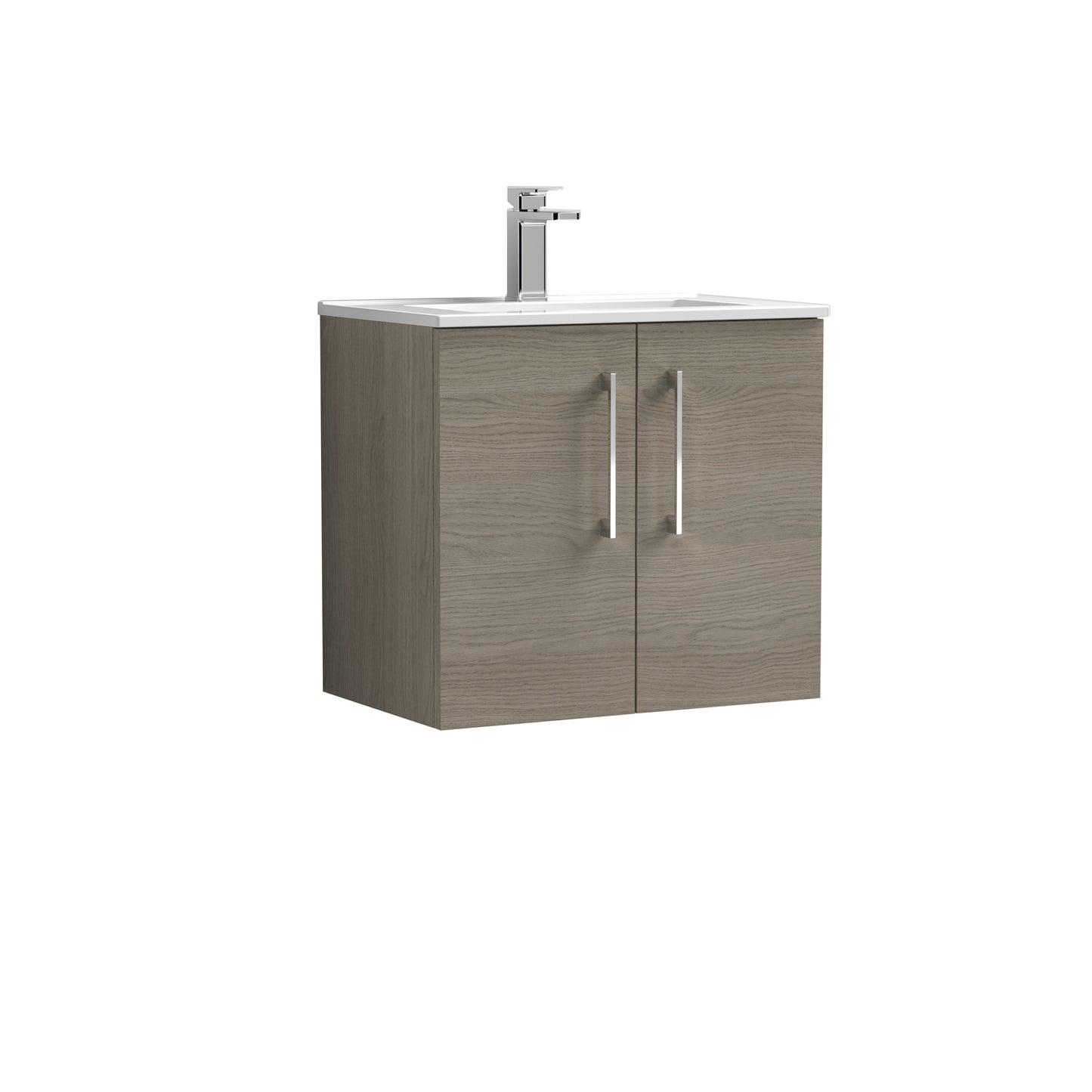 Arno 600mm Wall Hung 2 Door Vanity Unit with Minimalist Basin by Nuie