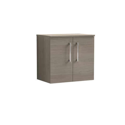 Nuie 600mm Wall Hung 2-Door Vanity Unit With Worktop