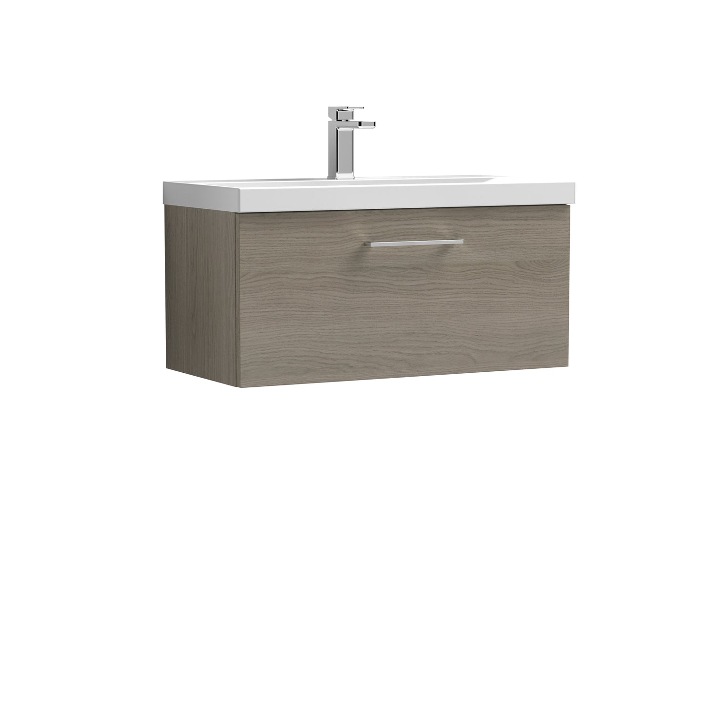 Arno 800mm Wall Hung 1-Drawer Vanity Unit with Mid-Edge Basin by Nuie