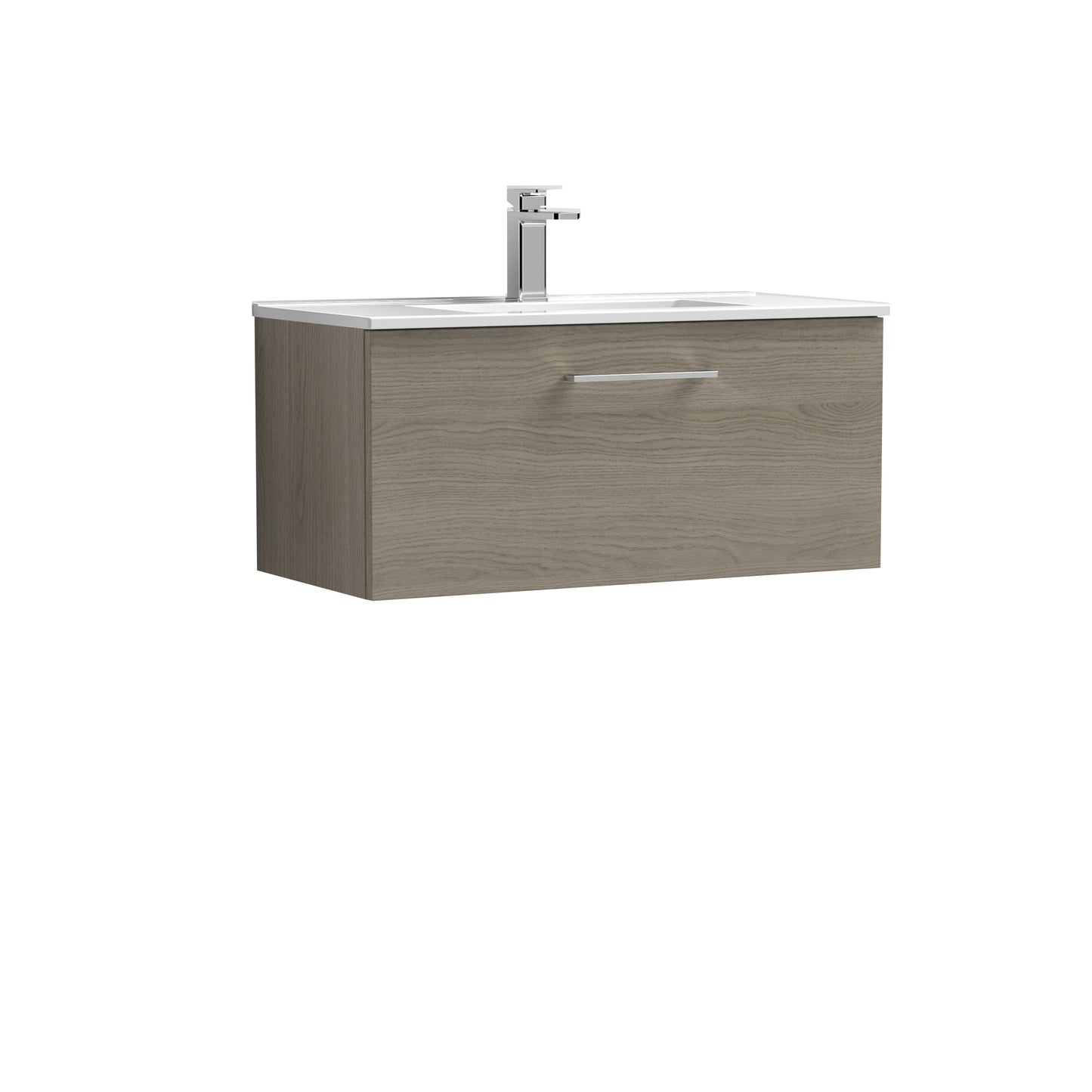 Arno 800mm Wall Hung 1-Drawer Vanity Unit with Minimalist Basin by Nuie