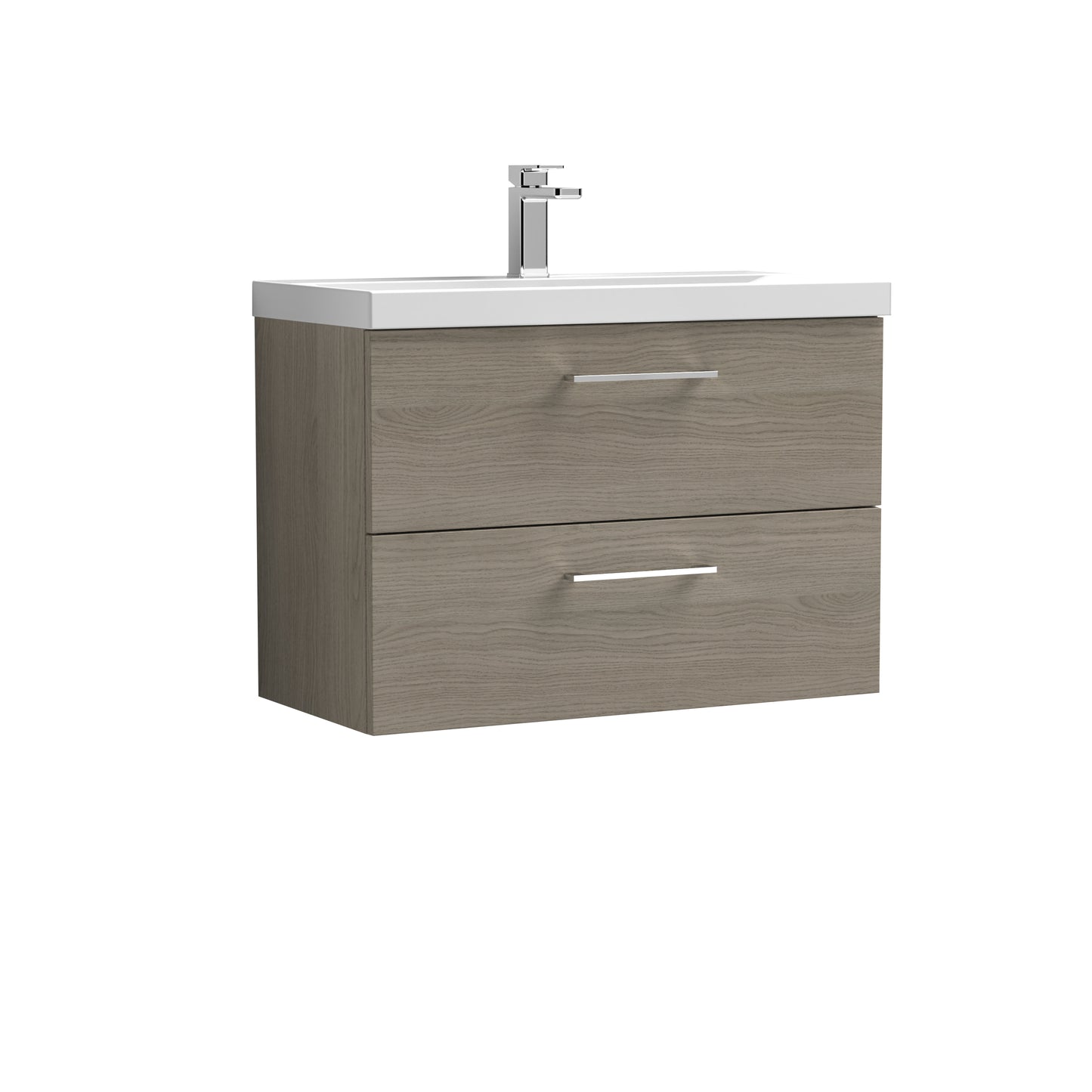 Arno 800mm Wall Hung 2-Drawer Vanity Unit with Mid-Edge Basin by Nuie