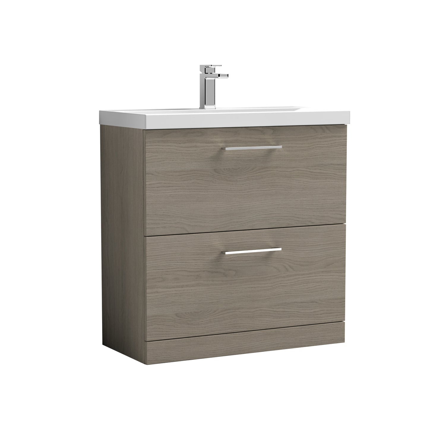 Arno 800mm Floor Standing 2-Drawer Vanity Unit with Thin-Edge Basin by Nuie