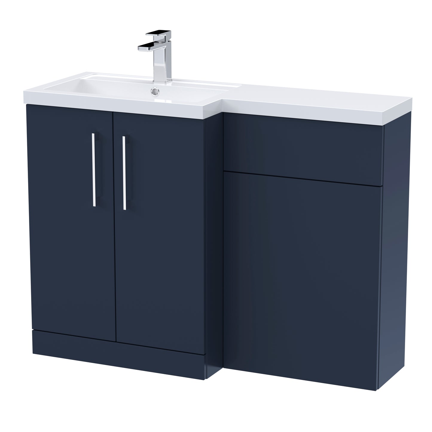 Arno 1100mm Floor Standing Combination Unit with L-Shape Polymarble Basin by Nuie