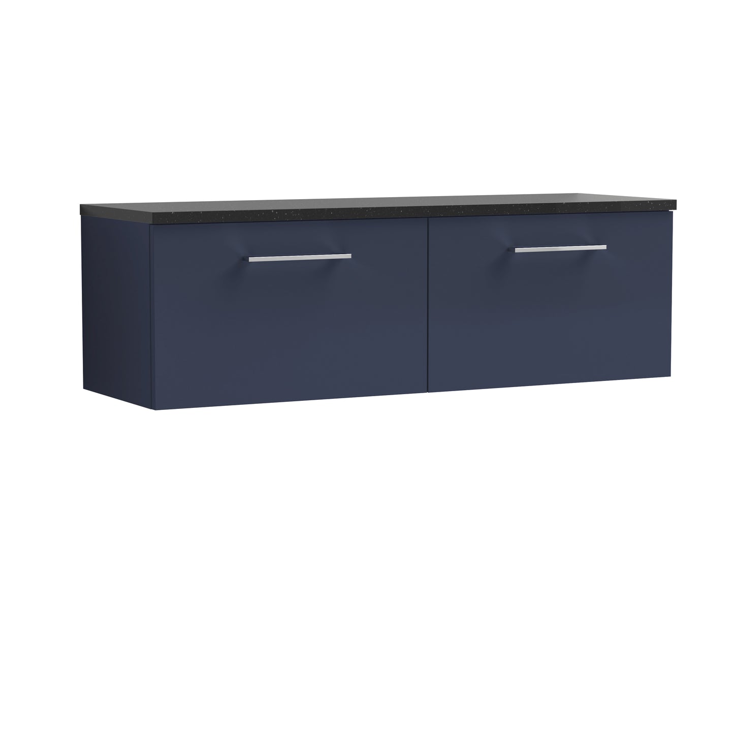 Nuie 1200mm Midnight Blue Wall Hung 2-Drawer Vanity Unit With Laminate Worktop