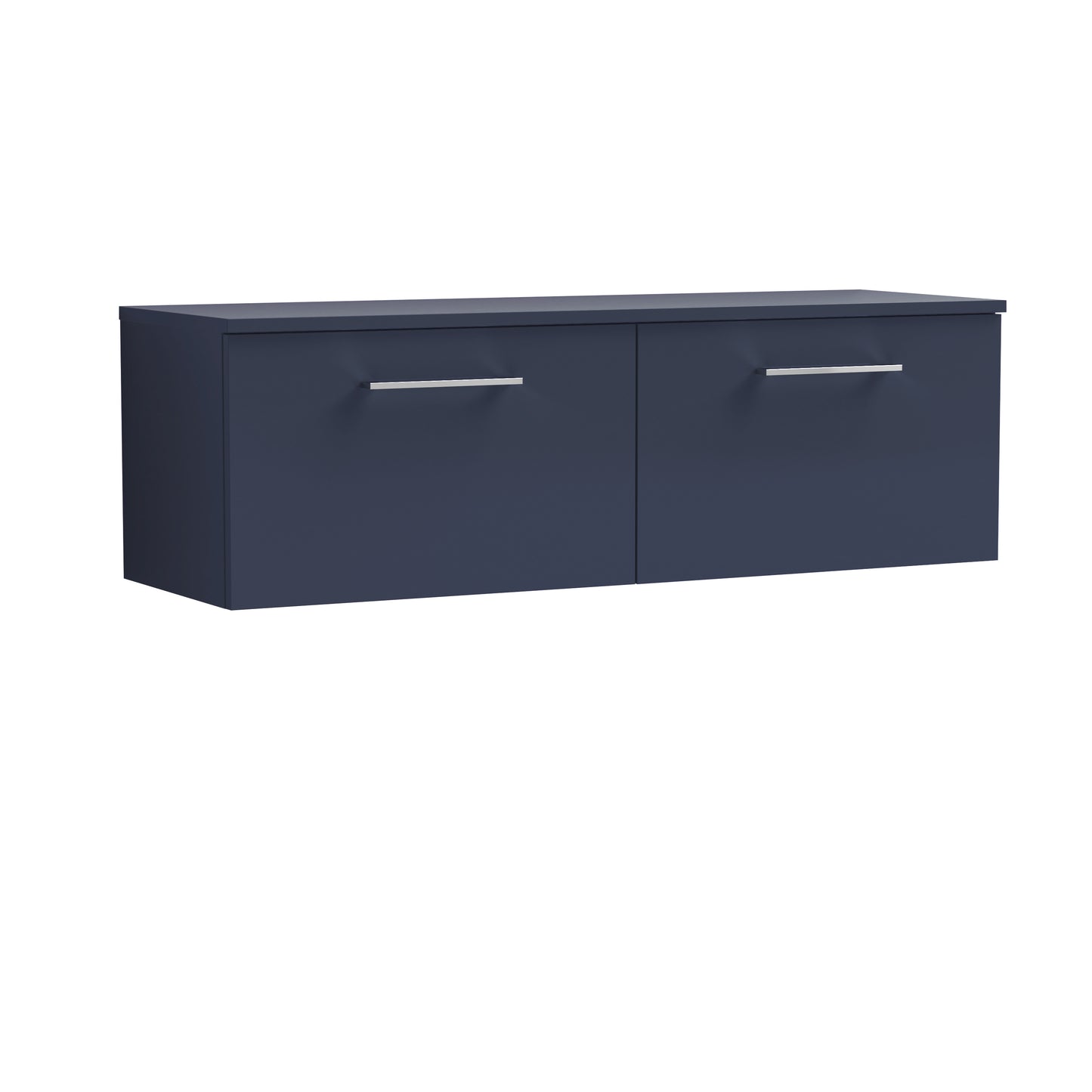Nuie 1200mm Midnight Blue Wall Hung 2-Drawer Vanity Unit With Worktop