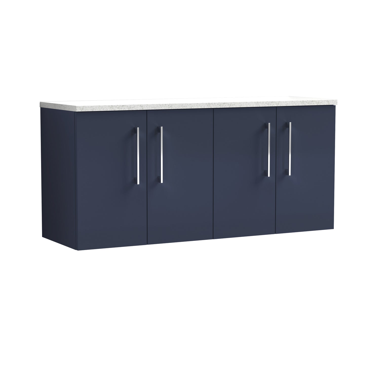 Nuie 1200mm Midnight Blue Wall Hung 2-Door Vanity Unit With Laminate Worktop