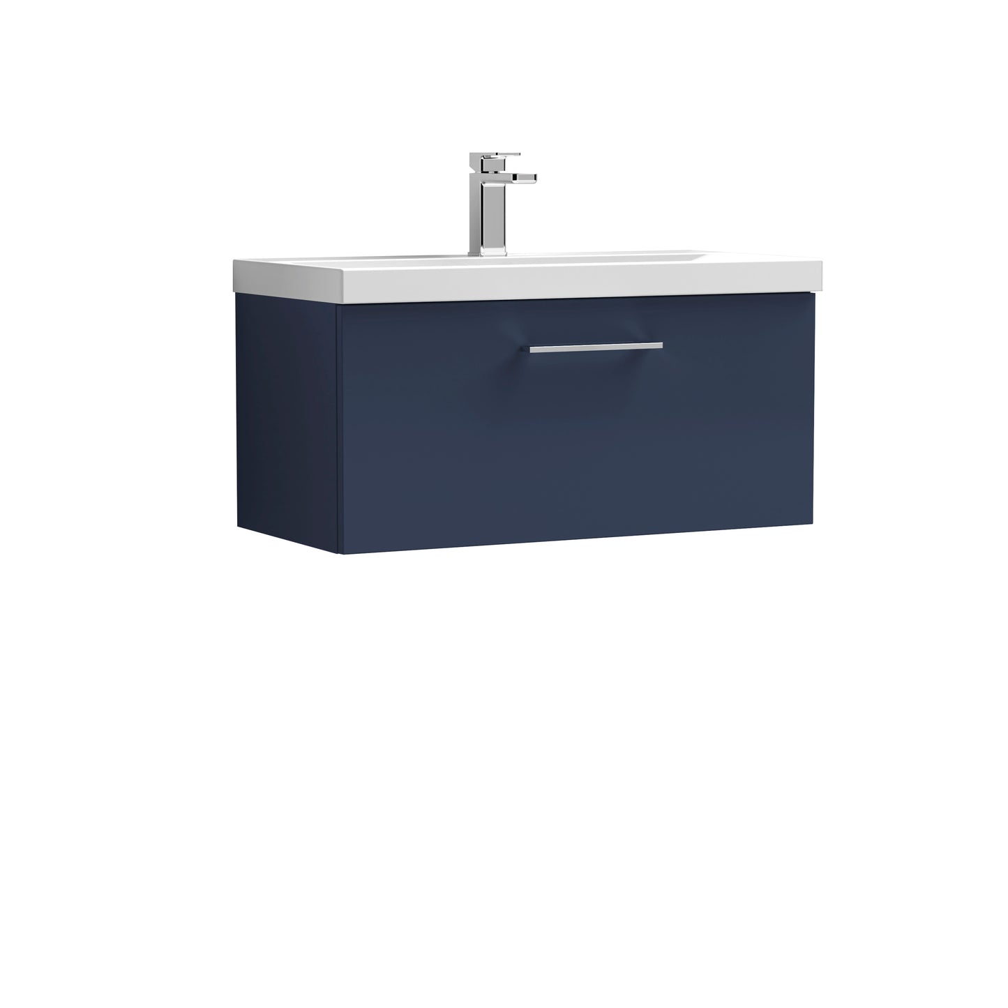 Arno 800mm Wall Hung 1-Drawer Vanity Unit with Mid-Edge Basin by Nuie