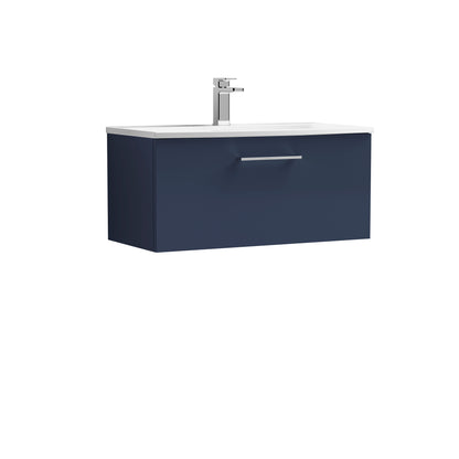 Arno 800mm Wall Hung 1-Drawer Vanity Unit with Curved Basin by Nuie