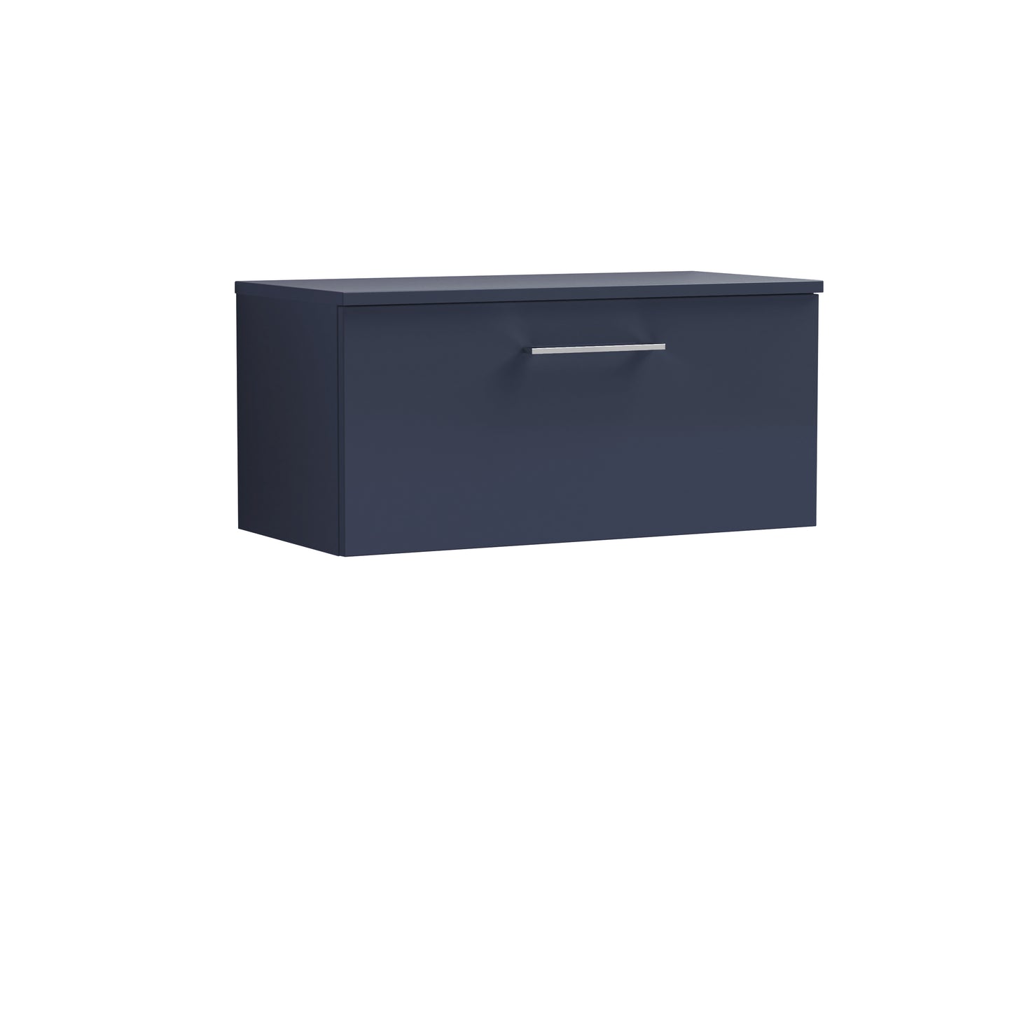 Nuie 800mm Midnight Blue Wall Hung 1-Drawer Vanity Unit With Worktop
