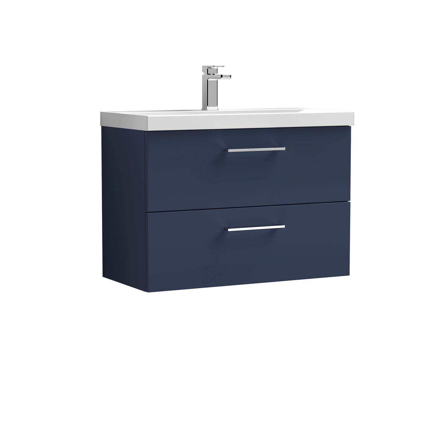 Arno 800mm Wall Hung 2-Drawer Vanity Unit with Mid-Edge Basin by Nuie
