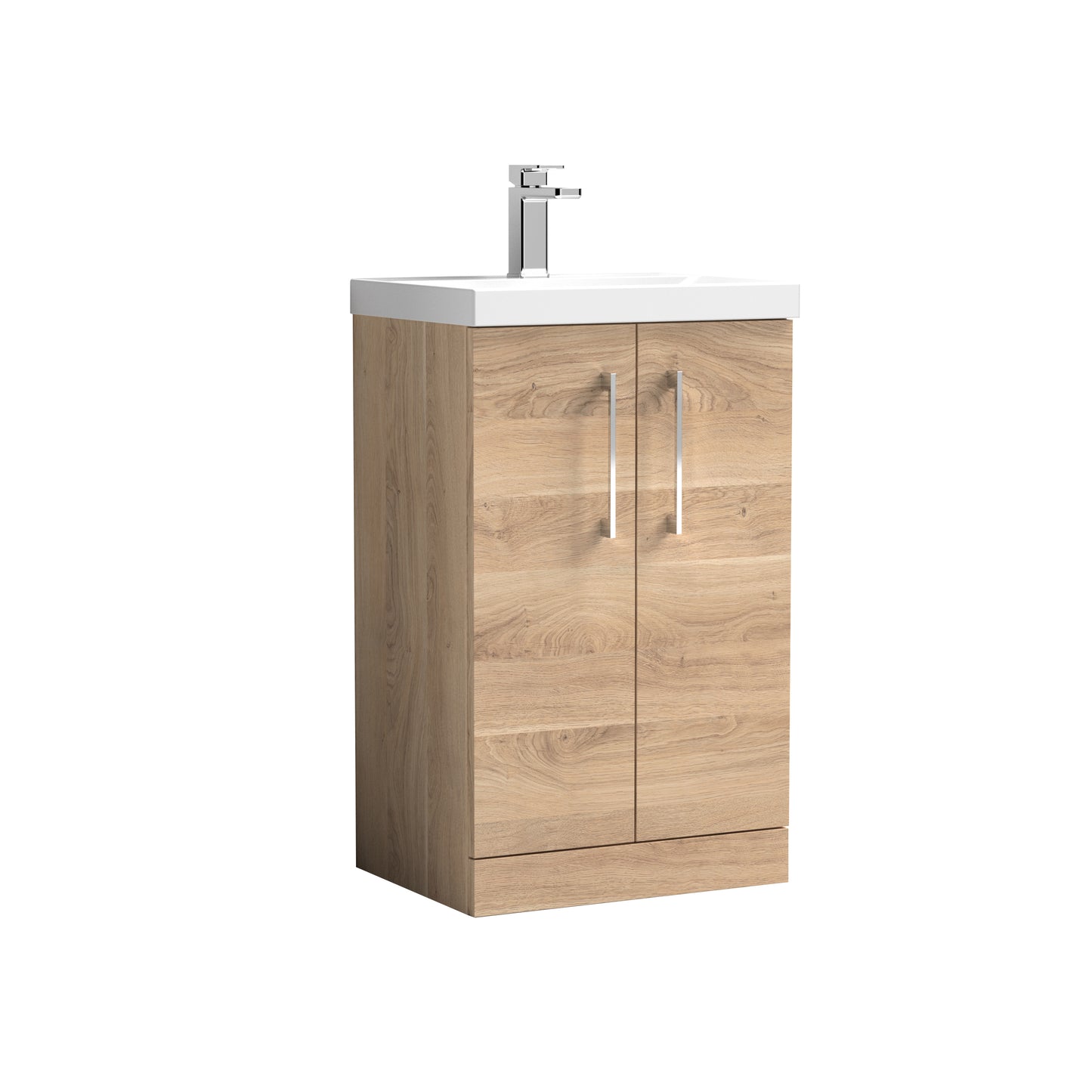 Arno 500mm Floor Standing 2-Door Vanity Unit with Mid-Edge Basin by Nuie