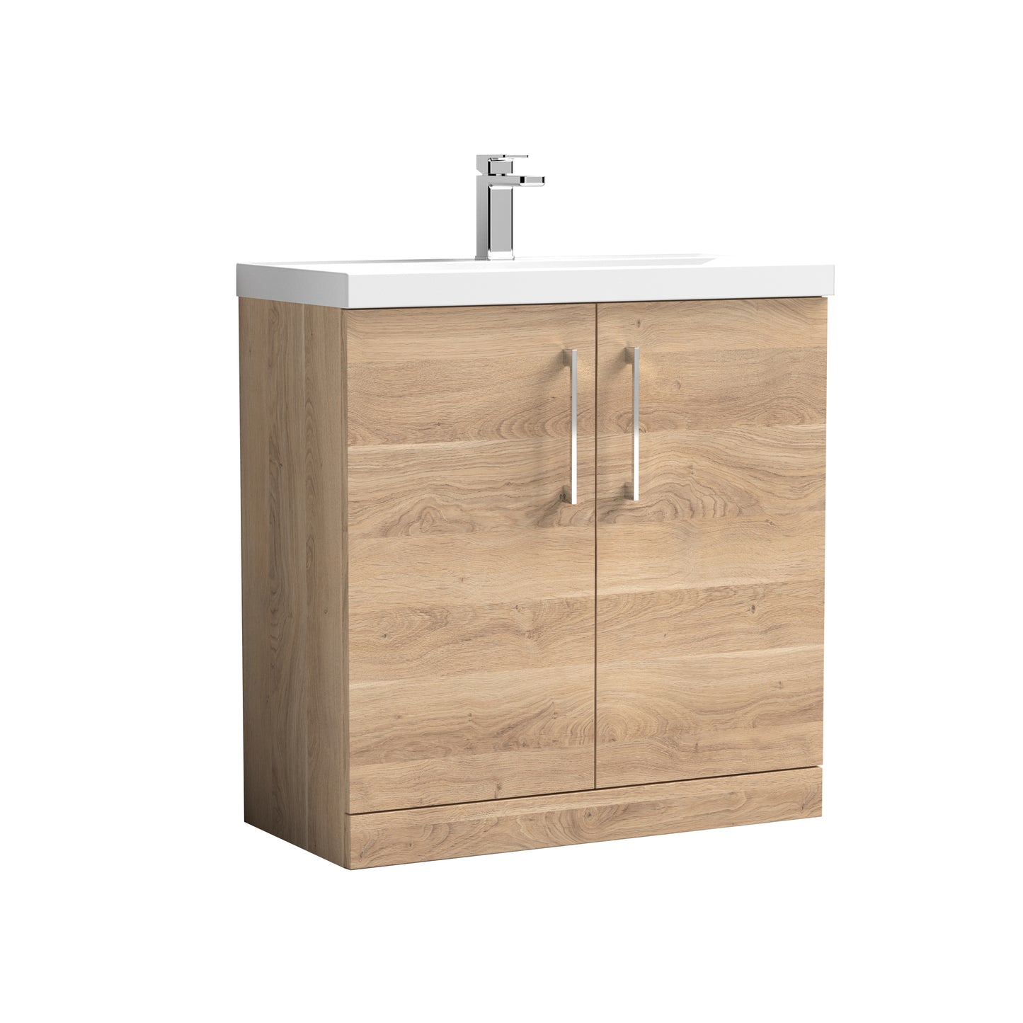 Arno 800mm Floor Standing 2-Door Vanity Unit with Thin-Edge Basin by Nuie