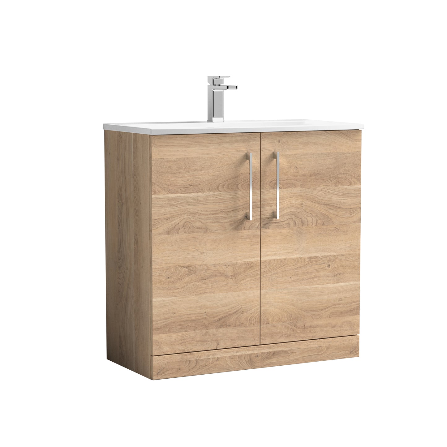 Arno 800mm Floor Standing 2-Door Vanity Unit with Curved Basin by Nuie
