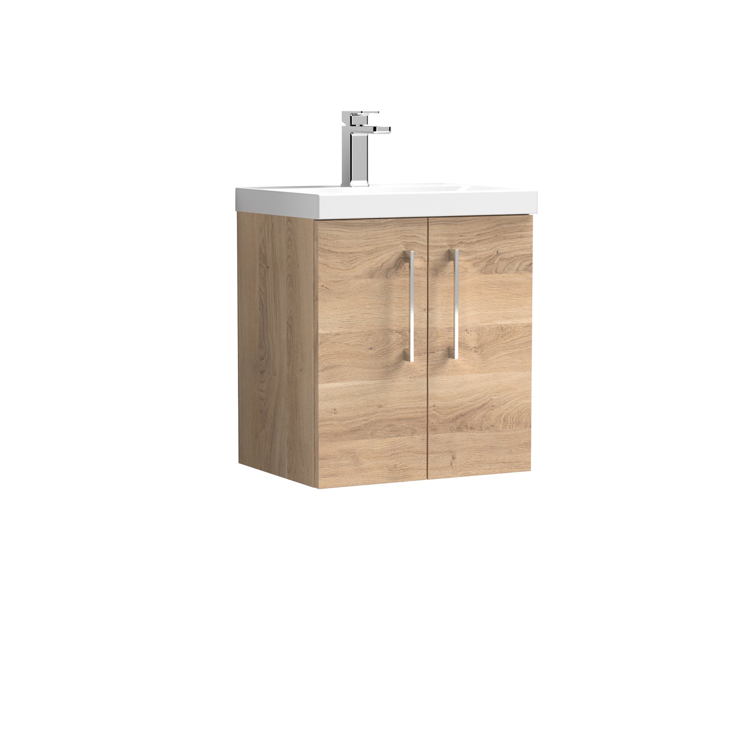 Arno 500mm Wall Hung 2-Door Vanity Unit with Mid-Edge Basin by Nuie