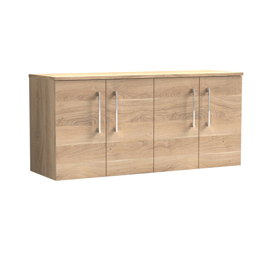 Nuie 1200mm Bleached Oak Wall Hung Vanity Unit With Worktop