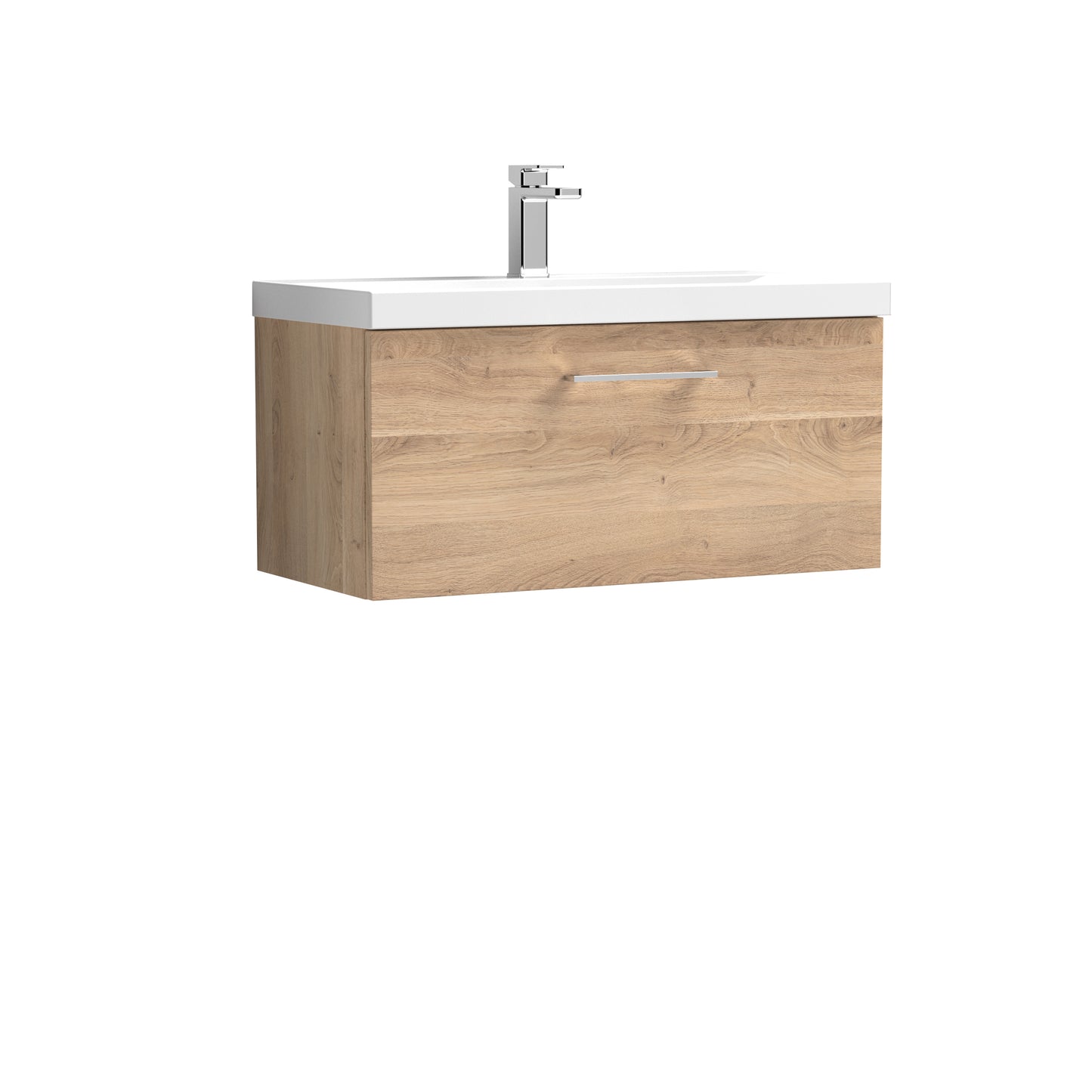 Arno 800mm Wall Hung 1-Drawer Vanity Unit with Thin-Edge Basin by Nuie