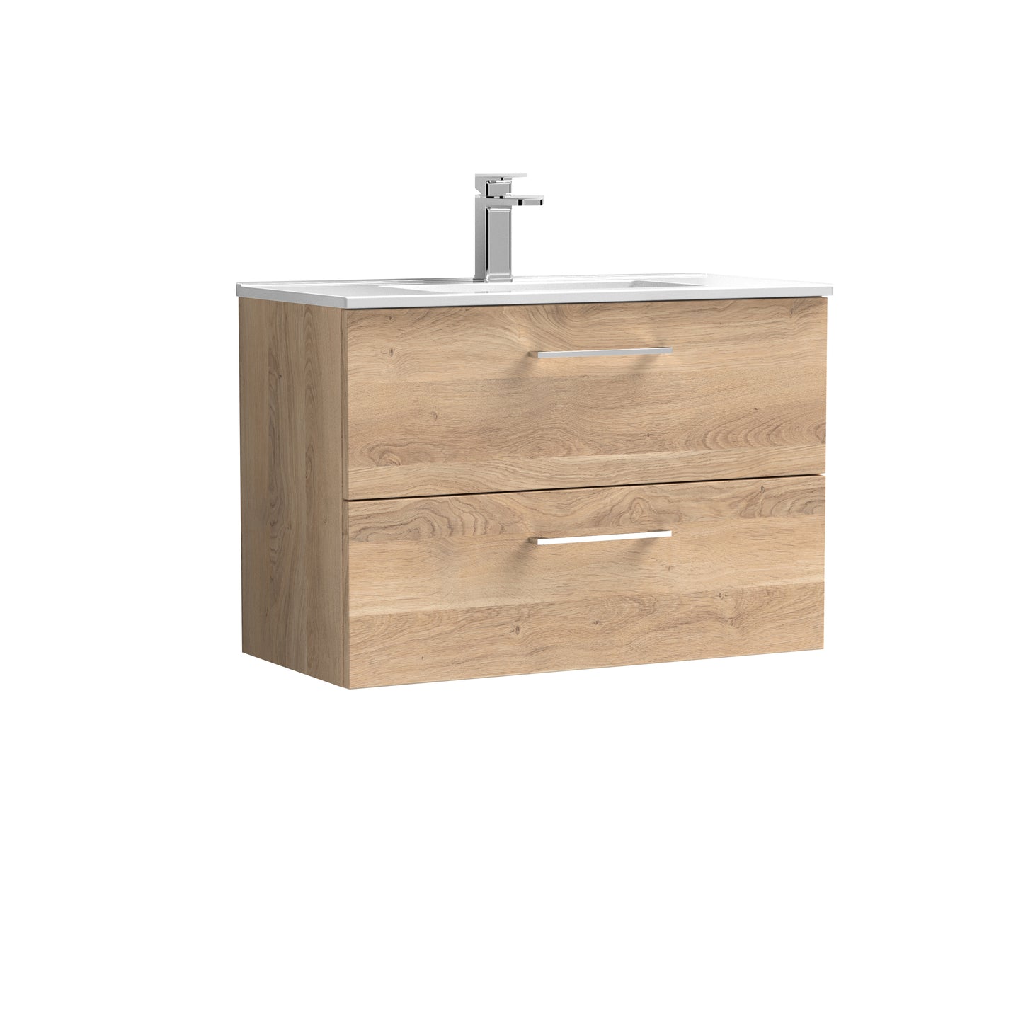 Arno 800mm Wall Hung 2-Drawer Vanity Unit with Minimalist Basin by Nuie