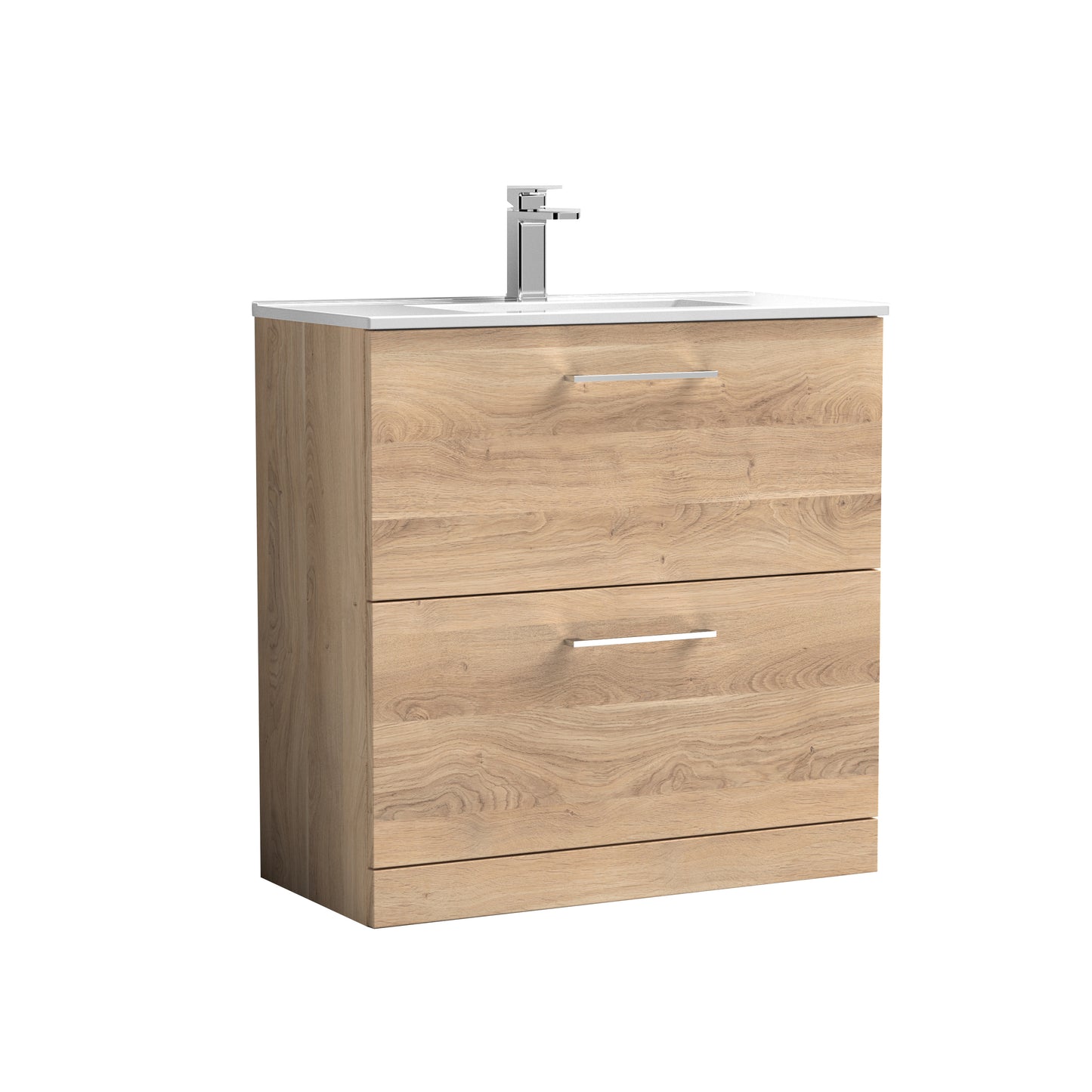 Arno 800mm 2-Drawer Floor Standing Vanity Unit with Minimalist Basin by Nuie