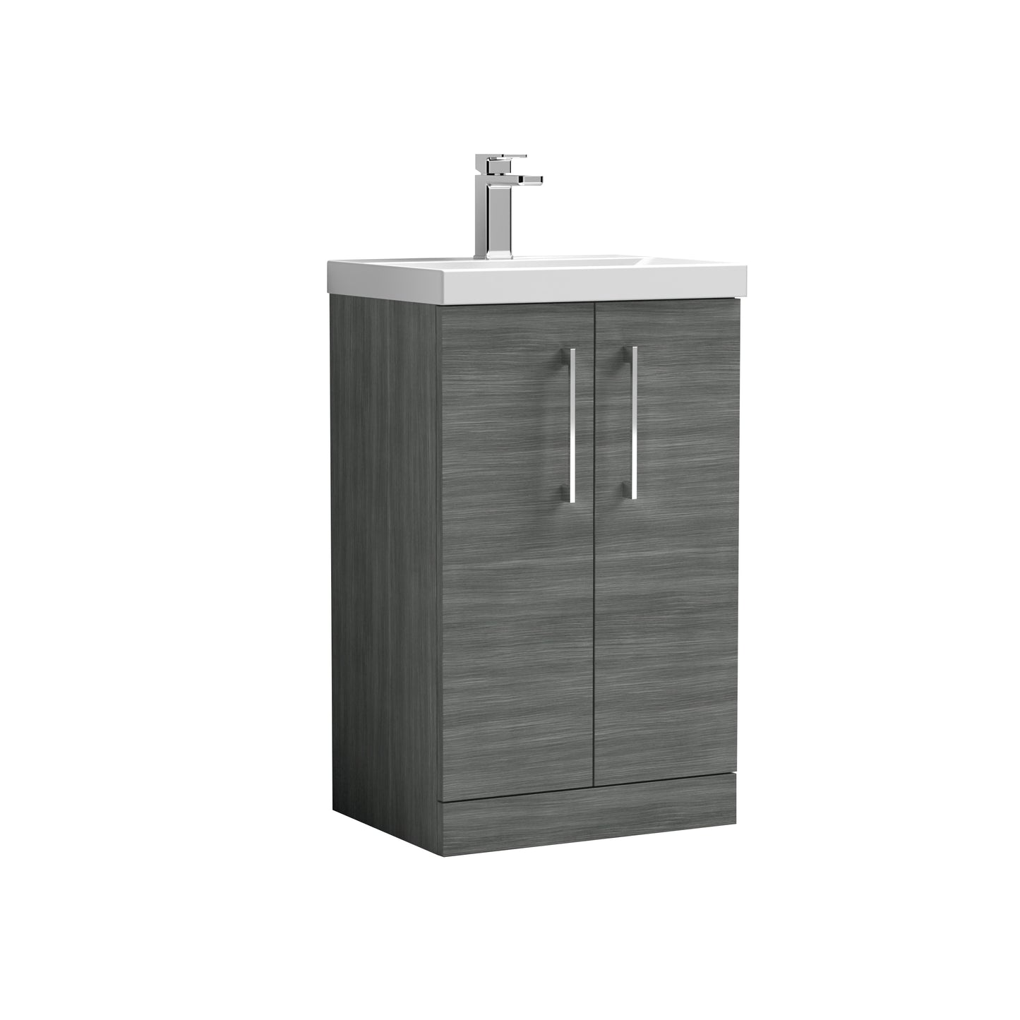 Arno 500mm Floor Standing 2-Door Vanity Unit with Mid-Edge Basin by Nuie