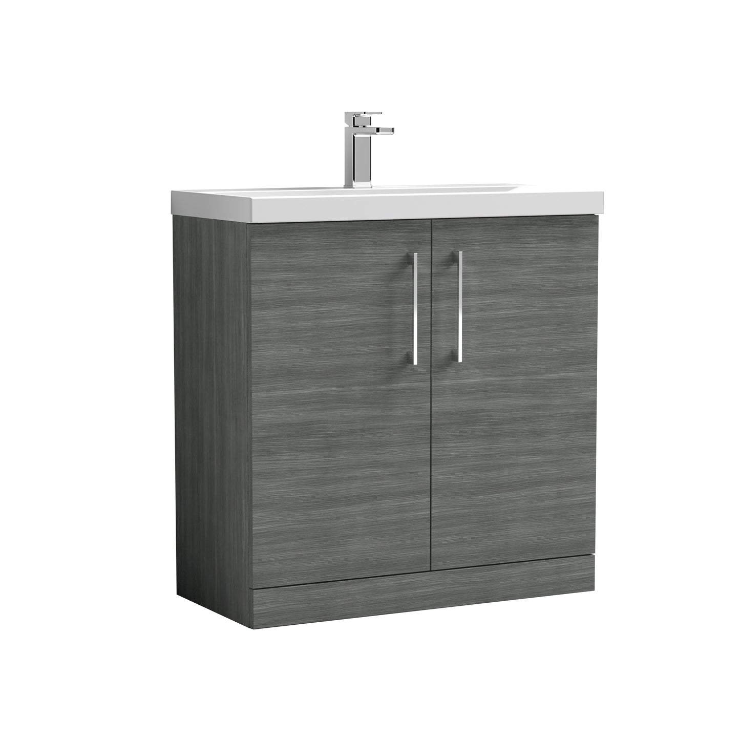 Arno 800mm Floor Standing 2-Door Vanity Unit with Thin-Edge Basin by Nuie