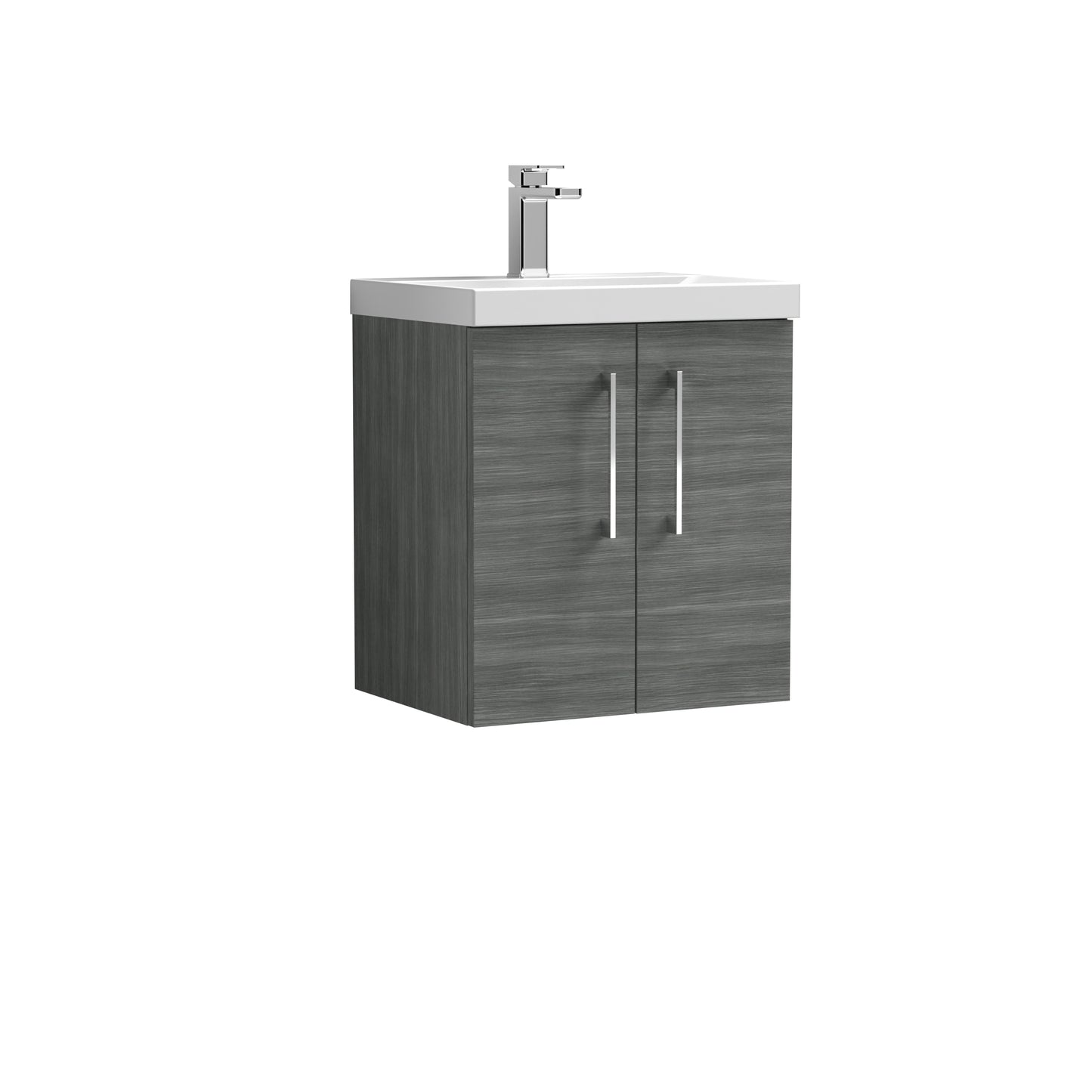 Arno 500mm Wall Hung 2-Door Vanity Unit with Mid-Edge Basin by Nuie