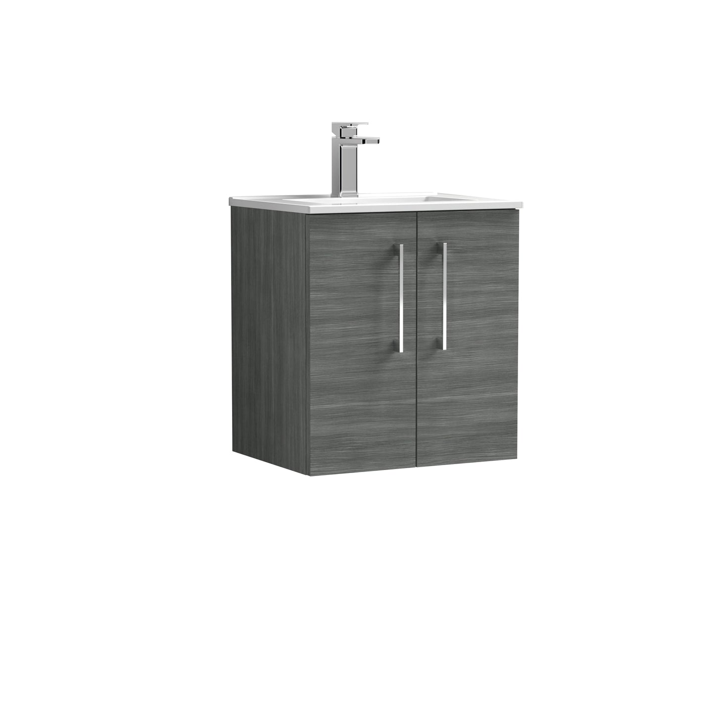 Arno 500mm Wall Hung 2-Door Vanity Unit with Minimalist Basin by Nuie