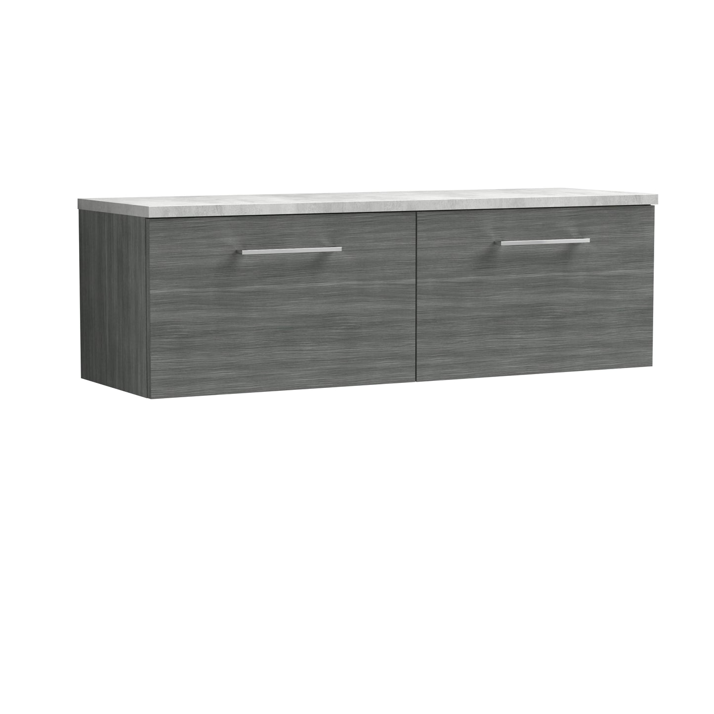 Nuie 1200mm Wall Hung 2-Drawer Vanity Unit with Laminate Worktop