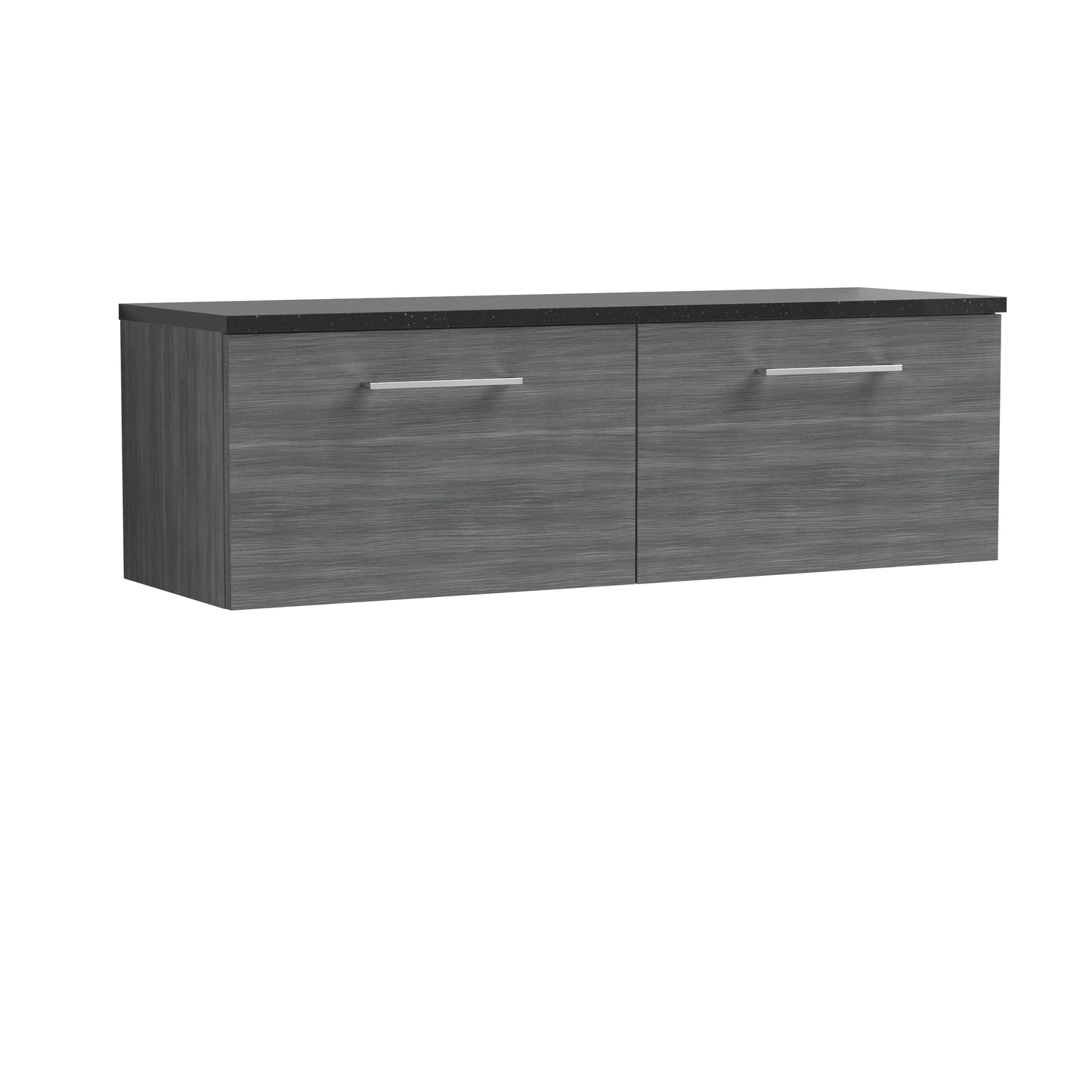 Nuie 1200mm Wall Hung 2-Drawer Vanity Unit With Laminate Worktop
