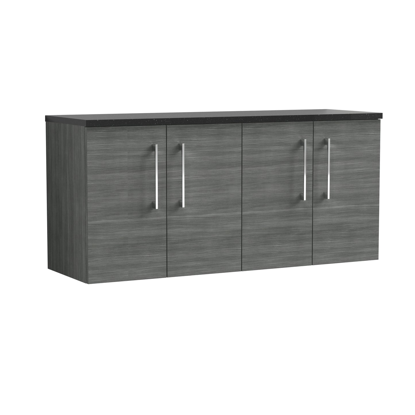 Nuie 1200mm Anthracite Woodgrain Wall Hung Vanity Unit With Laminate Worktop