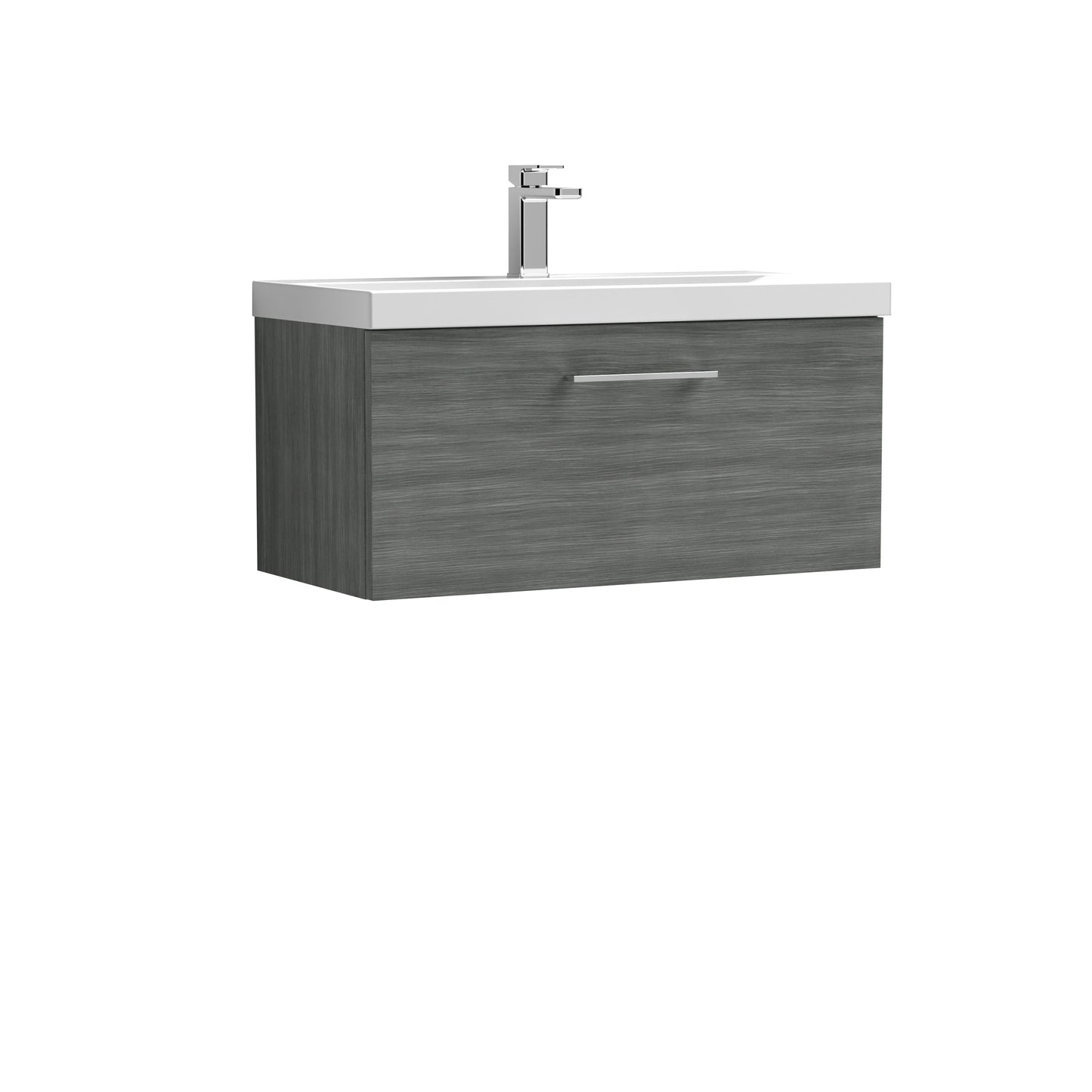 Arno 800mm Wall Hung 1-Drawer Vanity Unit with Thin-Edge Basin by Nuie