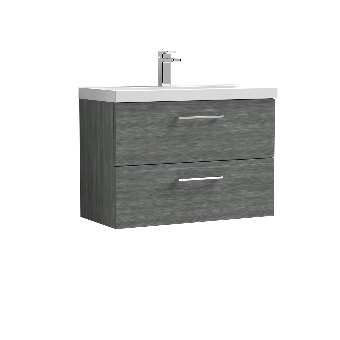 Arno 800mm Wall Hung 2-Drawer Vanity Unit with Mid-Edge Basin by Nuie