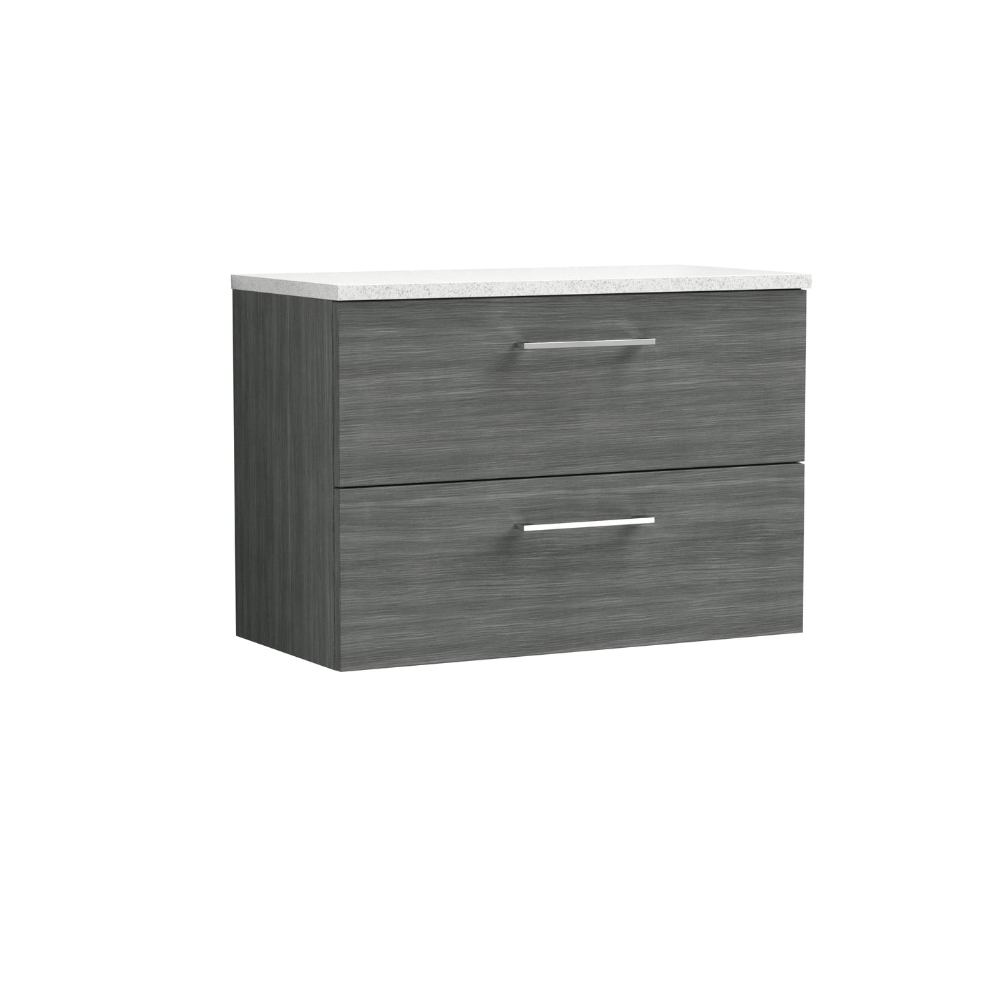 Nuie 800mm Anthracite Wall Hung 2-Drawer Vanity Unit With Laminate Top