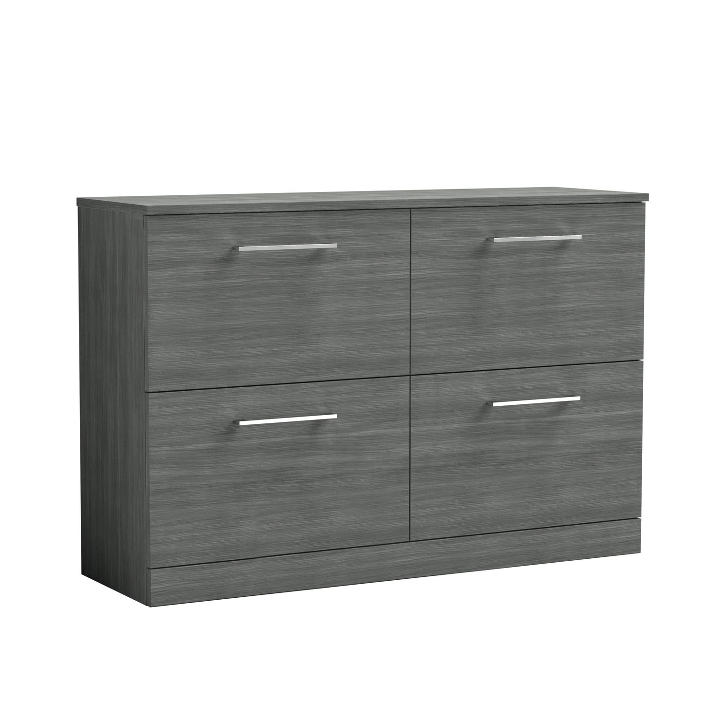 Nuie Arno 1200mm Floor Standing 4 Drawer Vanity Unit With Worktop & Handles