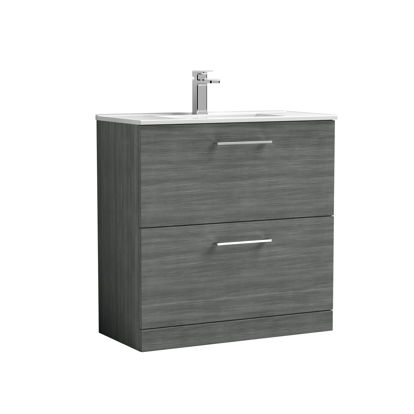 Arno 800mm 2-Drawer Floor Standing Vanity Unit with Minimalist Basin by Nuie
