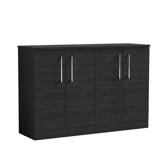 Nuie 1200mm Charcoal Black Floor Standing 2 Door Vanity Unit With Worktop and Handles