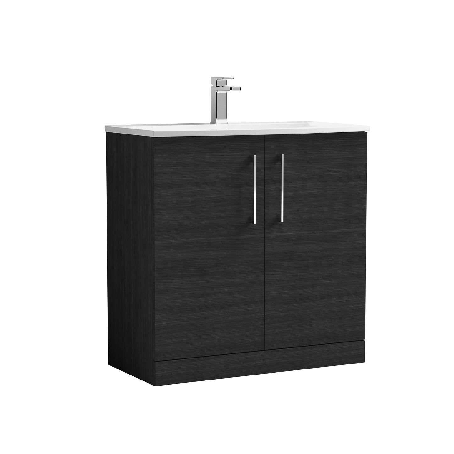 Arno 800mm Floor Standing 2-Door Vanity Unit with Curved Basin by Nuie