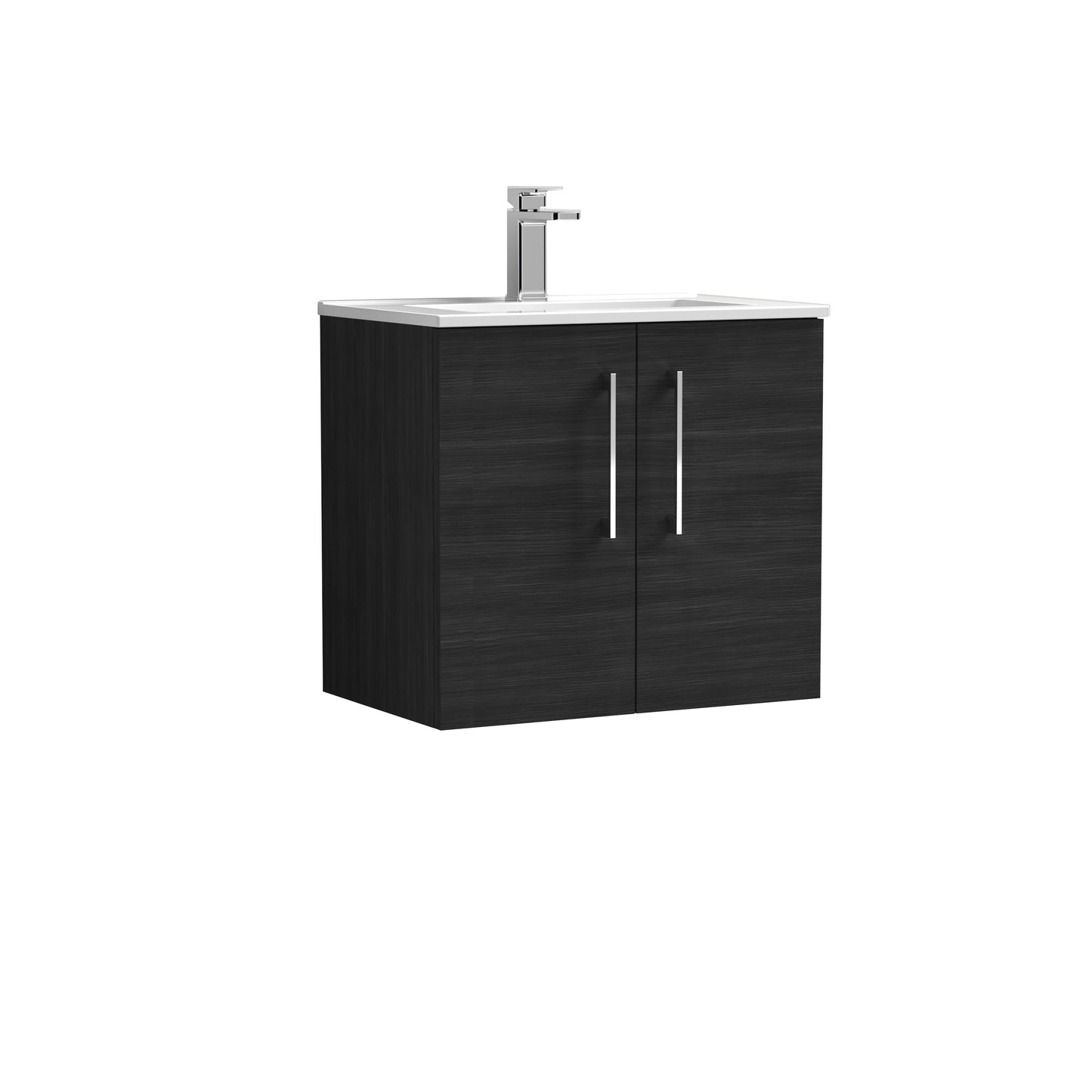 Arno 600mm Wall Hung 2 Door Vanity Unit with Minimalist Basin by Nuie