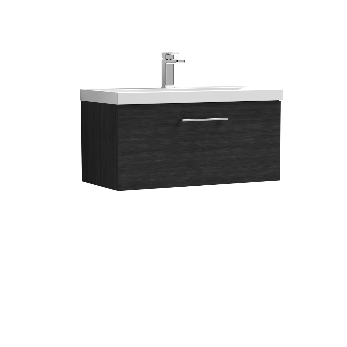 Arno 800mm Wall Hung 1-Drawer Vanity Unit with Mid-Edge Basin by Nuie