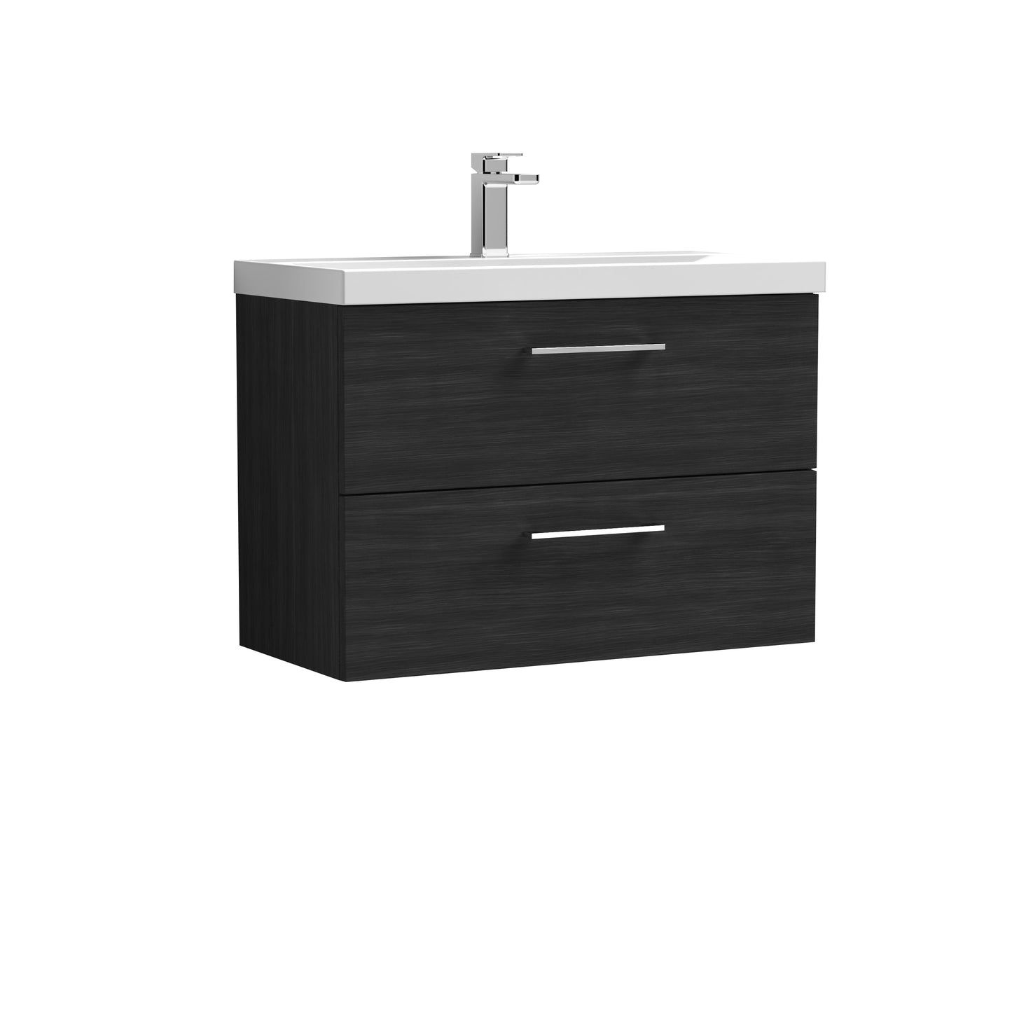 Arno 800mm Wall Hung 2-Drawer Vanity Unit with Mid-Edge Basin by Nuie